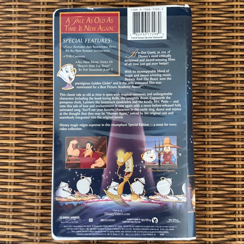 Disney Beauty and the Beast Platinum Edition VHS Tape - Picture 3 of 3
